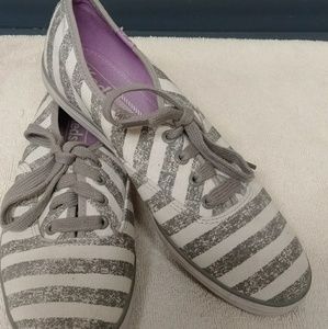 Keds Grey and White Stripes size 7